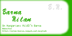 barna milan business card